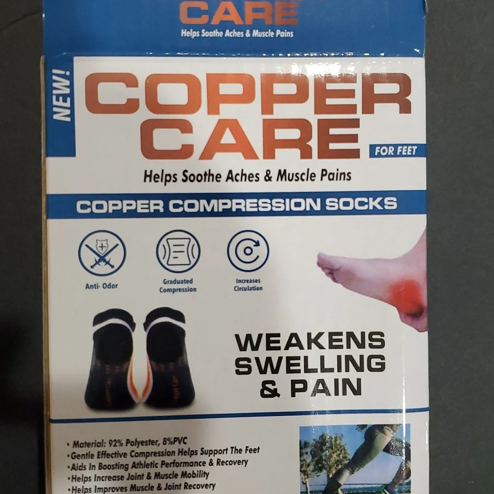 Copper‎ Care copper compression socks for feet for adults new